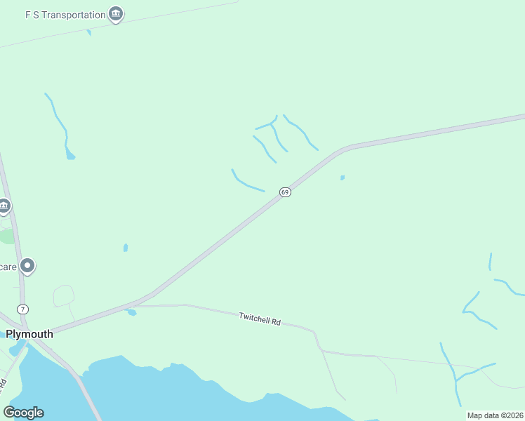 map of restaurants, bars, coffee shops, grocery stores, and more near 163 Maine 69 in Plymouth