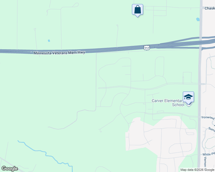 map of restaurants, bars, coffee shops, grocery stores, and more near 5435 U.S. 212 in Chaska