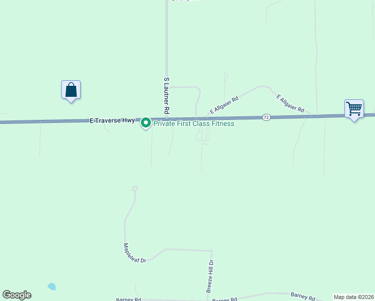 map of restaurants, bars, coffee shops, grocery stores, and more near 5528-5852 E Traverse Hwy in Traverse City