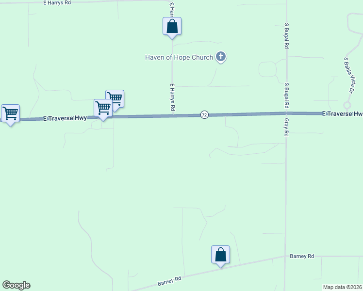 map of restaurants, bars, coffee shops, grocery stores, and more near 7206 East Traverse Highway in Traverse City