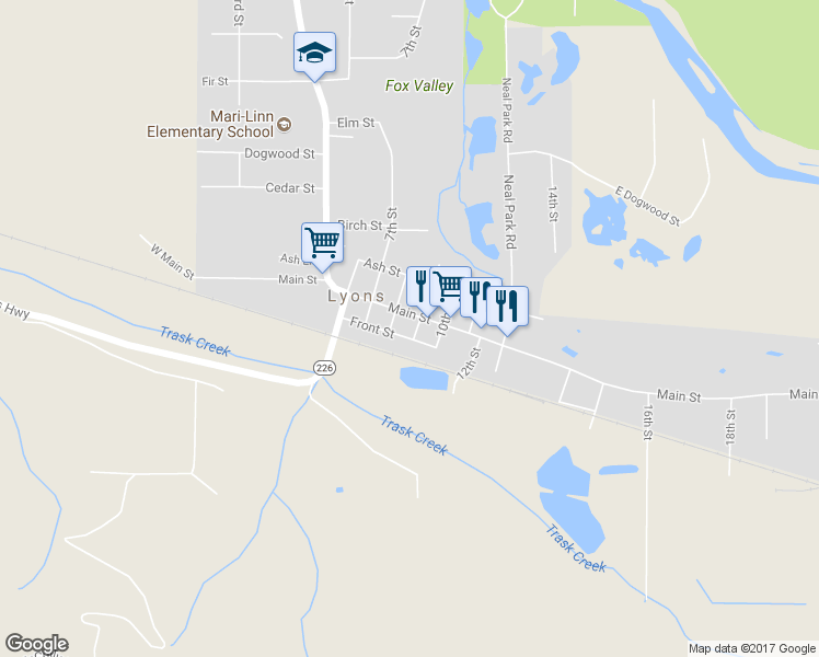map of restaurants, bars, coffee shops, grocery stores, and more near 181 9th Street in Lyons
