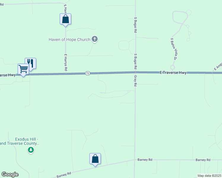 map of restaurants, bars, coffee shops, grocery stores, and more near 7940 East Traverse Highway in Traverse City