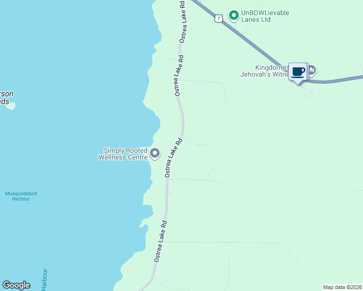 map of restaurants, bars, coffee shops, grocery stores, and more near 165 Ostrea Lake Road in Musquodoboit Harbour