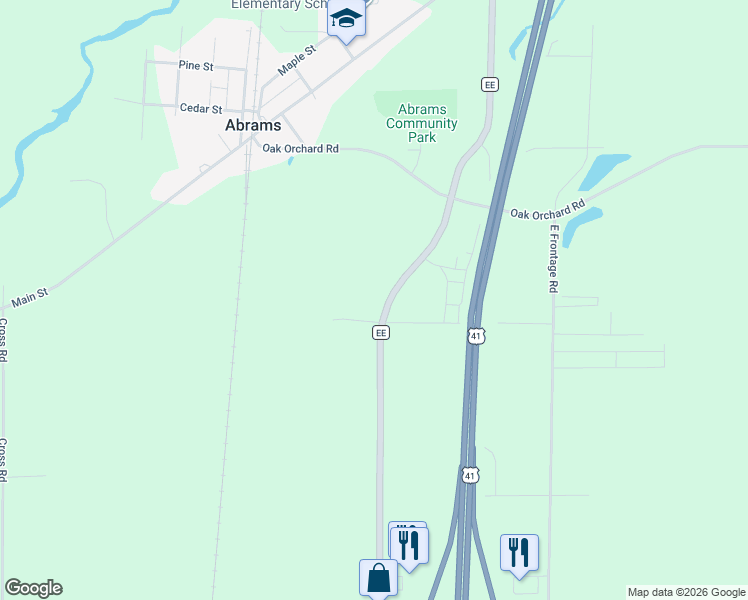 map of restaurants, bars, coffee shops, grocery stores, and more near 5753-5899 Heimke Lane in Abrams