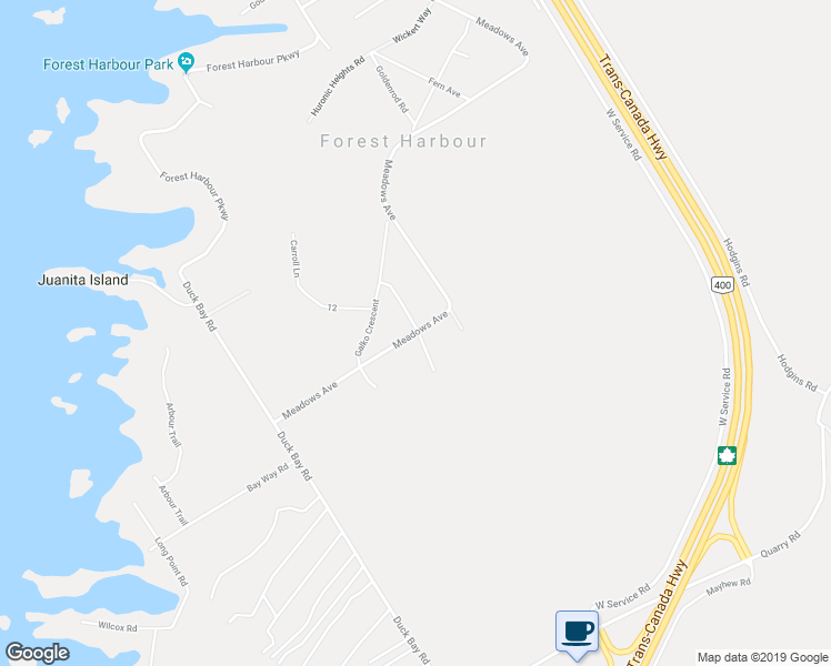 map of restaurants, bars, coffee shops, grocery stores, and more near 21 Meadows Avenue in Waubaushene
