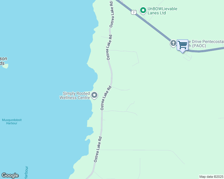 map of restaurants, bars, coffee shops, grocery stores, and more near 165 Ostrea Lake Road in Musquodoboit Harbour