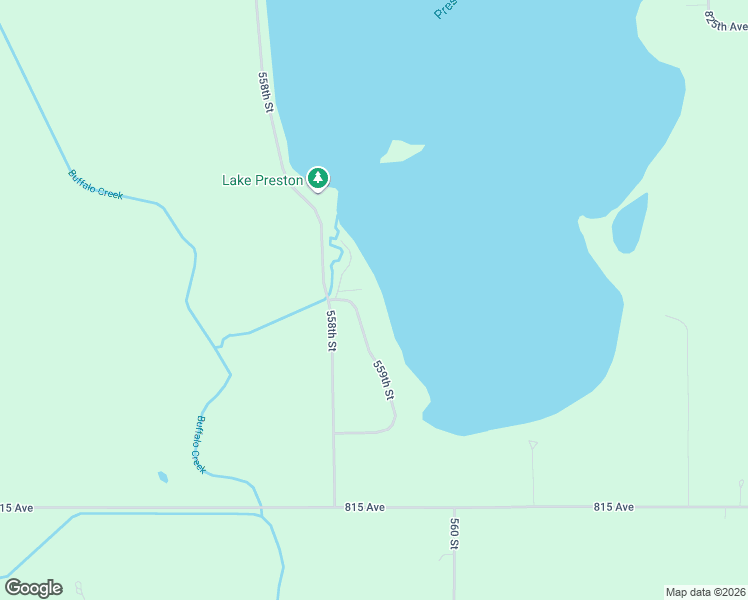 map of restaurants, bars, coffee shops, grocery stores, and more near 81978 559th Street in Buffalo Lake