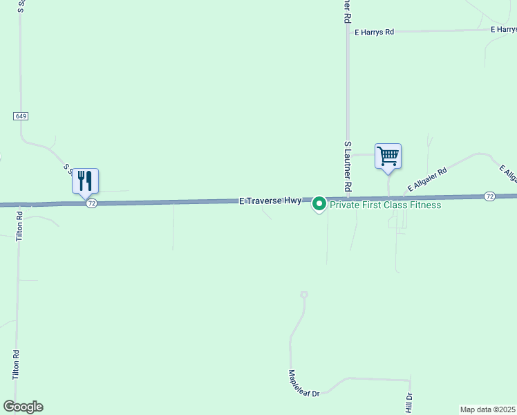 map of restaurants, bars, coffee shops, grocery stores, and more near 5735-5999 East Traverse Highway in Cedar