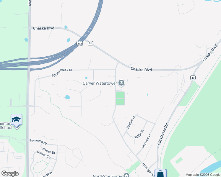 map of restaurants, bars, coffee shops, grocery stores, and more near 1840 Mount Hope Road in Carver