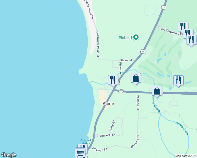map of restaurants, bars, coffee shops, grocery stores, and more near 5669 Creeks Crossing North in Williamsburg