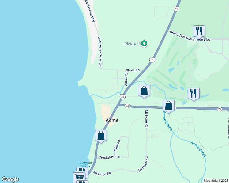map of restaurants, bars, coffee shops, grocery stores, and more near 5718 Creeks Crossing North in Williamsburg