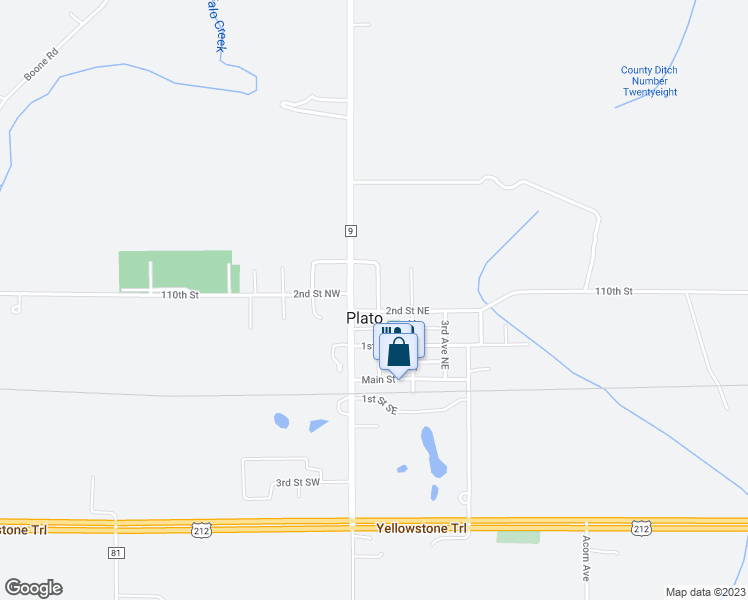 map of restaurants, bars, coffee shops, grocery stores, and more near 224 1st Avenue Northeast in Plato
