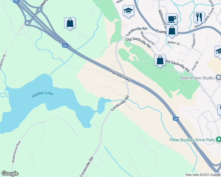 map of restaurants, bars, coffee shops, grocery stores, and more near Hefler Lane in Middle Sackville
