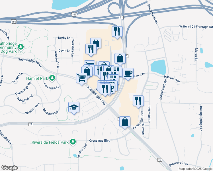 map of restaurants, bars, coffee shops, grocery stores, and more near 8010 Old Carriage Ct in Shakopee