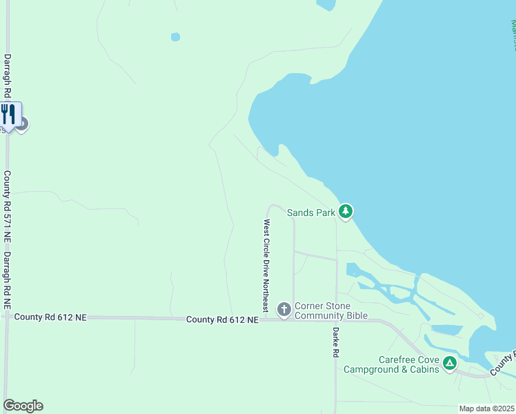 map of restaurants, bars, coffee shops, grocery stores, and more near 4001-4581 West Circle Drive Northeast in Kalkaska