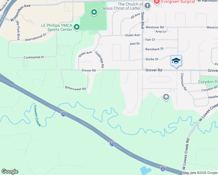 map of restaurants, bars, coffee shops, grocery stores, and more near 3762 Crest Ridge Court in Eau Claire