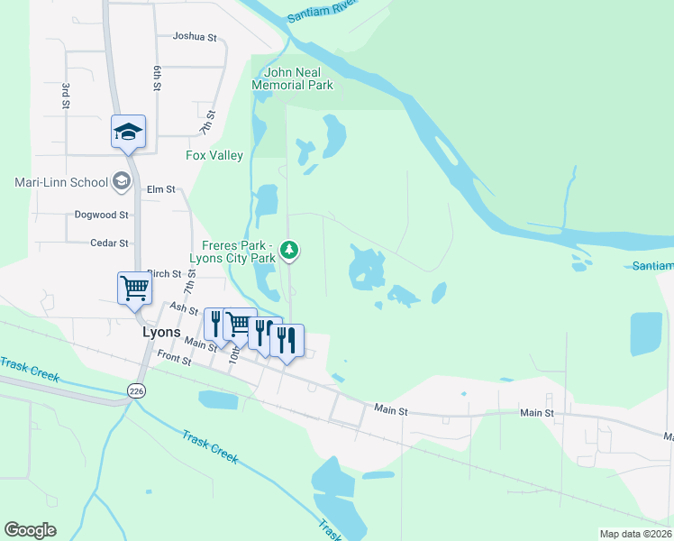 map of restaurants, bars, coffee shops, grocery stores, and more near 436 14th Street in Lyons