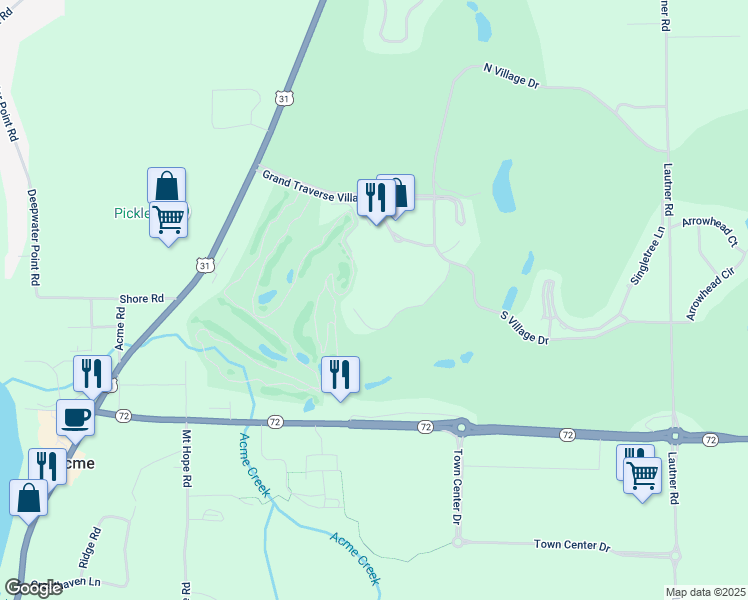 map of restaurants, bars, coffee shops, grocery stores, and more near 5049 Valleyway Drive in Williamsburg