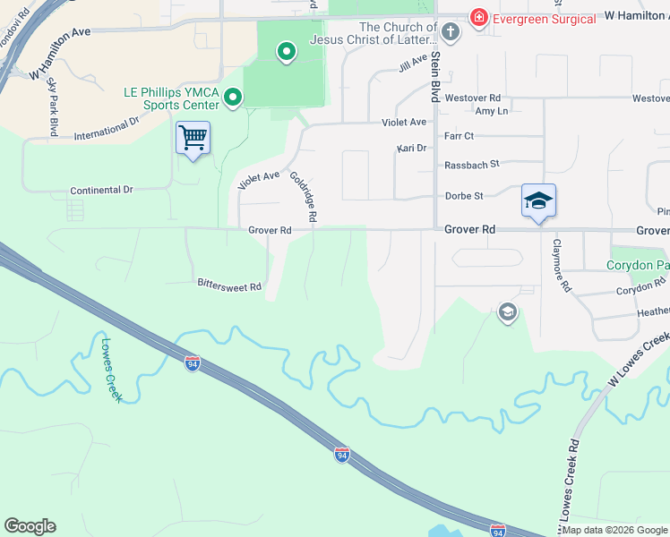 map of restaurants, bars, coffee shops, grocery stores, and more near 3762 Crest Ridge Court in Eau Claire