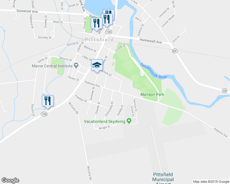 map of restaurants, bars, coffee shops, grocery stores, and more near 141 Peltoma Avenue in Pittsfield