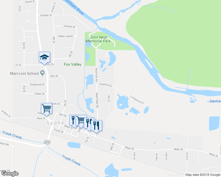 map of restaurants, bars, coffee shops, grocery stores, and more near 538 14th Street in Lyons