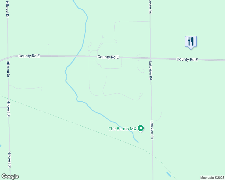 map of restaurants, bars, coffee shops, grocery stores, and more near N5152 Lakeview Way in Bonduel