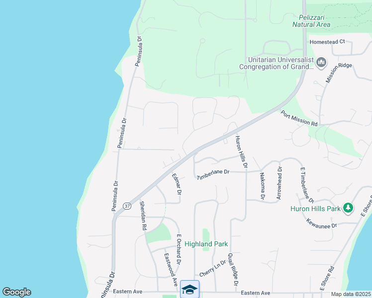 map of restaurants, bars, coffee shops, grocery stores, and more near 6225 Center Road in Traverse City