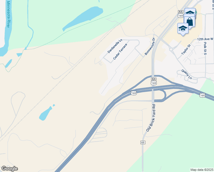 map of restaurants, bars, coffee shops, grocery stores, and more near 744 Fern Lane Terrace in Shakopee