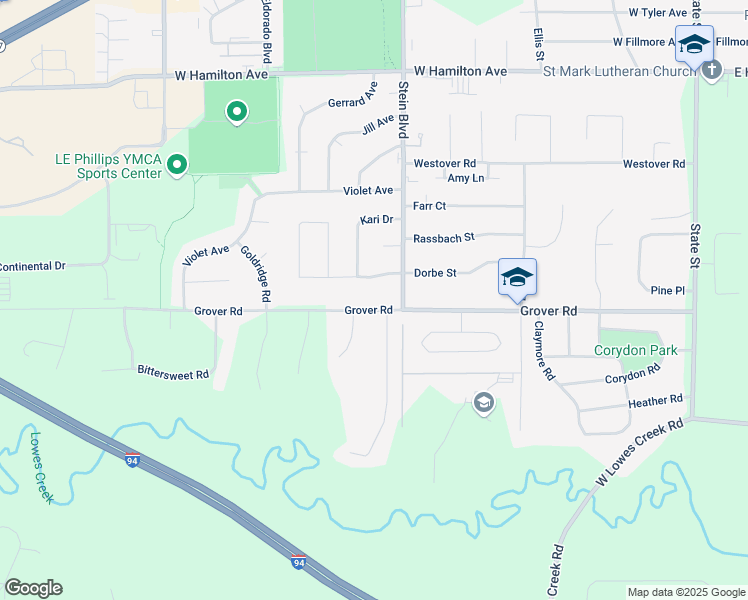 map of restaurants, bars, coffee shops, grocery stores, and more near 3703 Tiffany Lane in Eau Claire