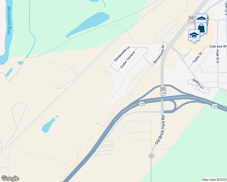 map of restaurants, bars, coffee shops, grocery stores, and more near 744 Fern Lane Terrace in Shakopee