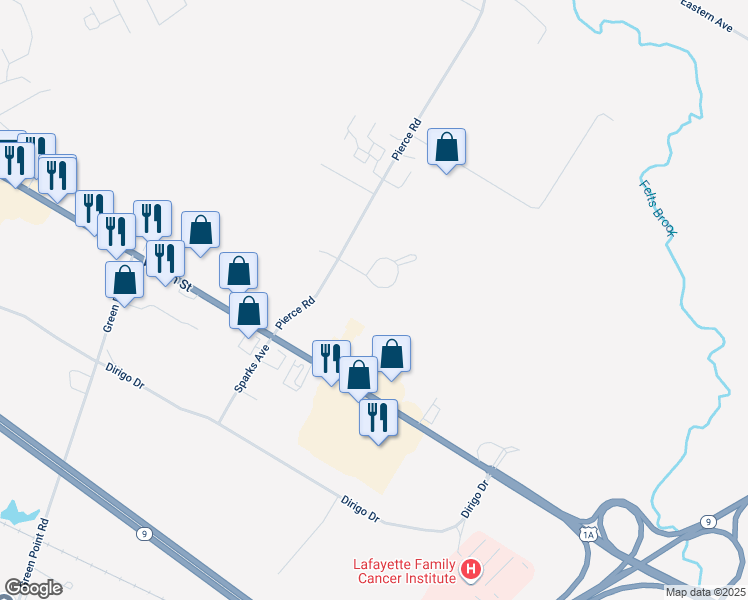 map of restaurants, bars, coffee shops, grocery stores, and more near 57 Wild Rose Drive in Brewer