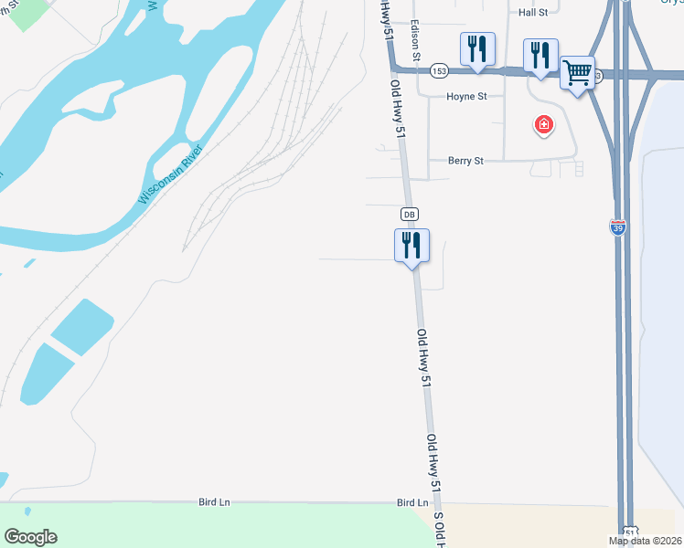 map of restaurants, bars, coffee shops, grocery stores, and more near 415 Lotus Street in Mosinee