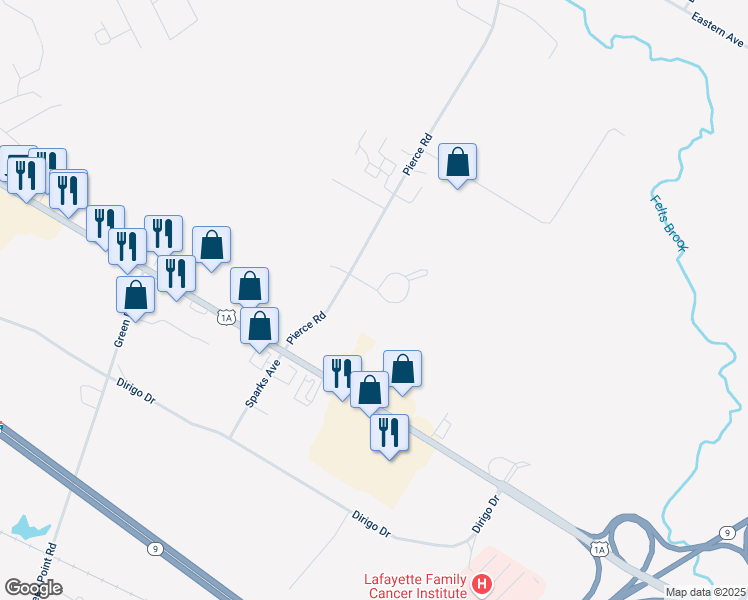 map of restaurants, bars, coffee shops, grocery stores, and more near 57 Wild Rose Drive in Brewer