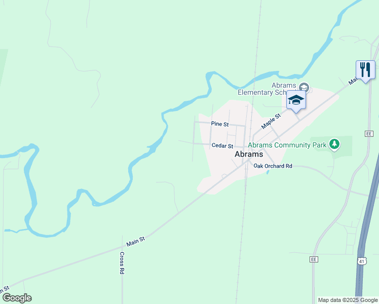 map of restaurants, bars, coffee shops, grocery stores, and more near 2917 Woodward Street in Abrams