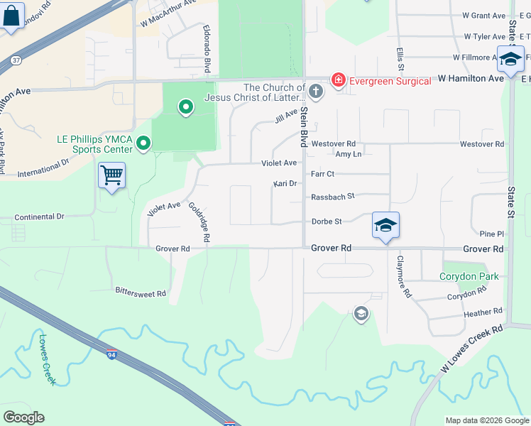 map of restaurants, bars, coffee shops, grocery stores, and more near 836 Dorbe Street in Eau Claire