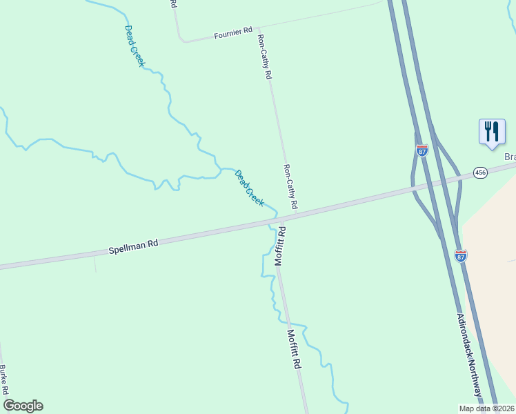 map of restaurants, bars, coffee shops, grocery stores, and more near 234 Spellman Road in Plattsburgh