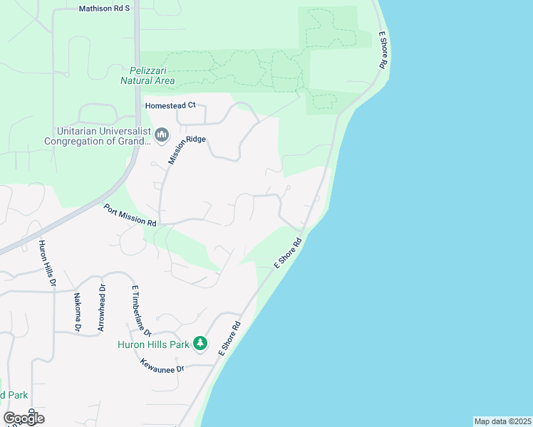 map of restaurants, bars, coffee shops, grocery stores, and more near 499 Hidden Ridge Drive in Traverse City