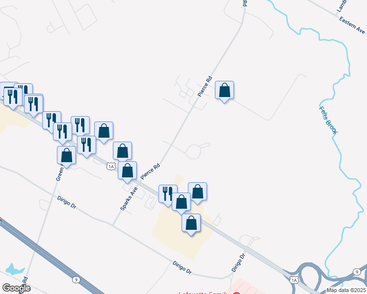 map of restaurants, bars, coffee shops, grocery stores, and more near 57 Wild Rose Drive in Brewer