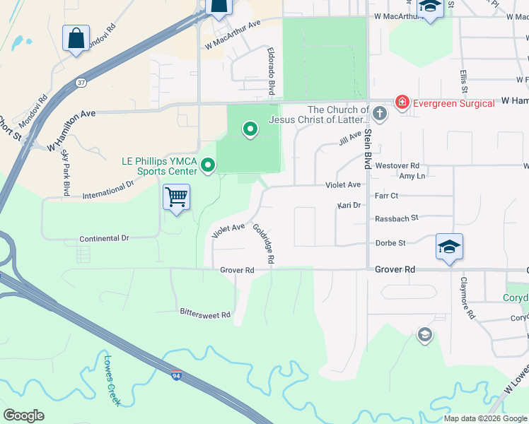 map of restaurants, bars, coffee shops, grocery stores, and more near 3506 Teal Court in Eau Claire