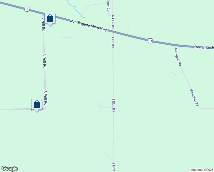 map of restaurants, bars, coffee shops, grocery stores, and more near 3778 South Elco Road in Fall Creek