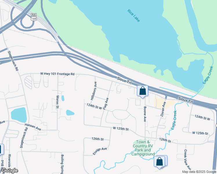 map of restaurants, bars, coffee shops, grocery stores, and more near 12288 Flag Avenue in Savage