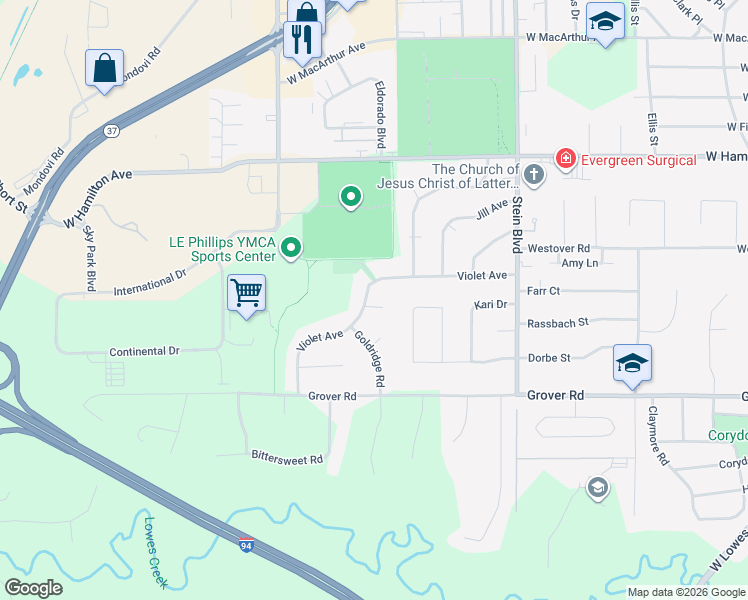 map of restaurants, bars, coffee shops, grocery stores, and more near 3506 Teal Court in Eau Claire