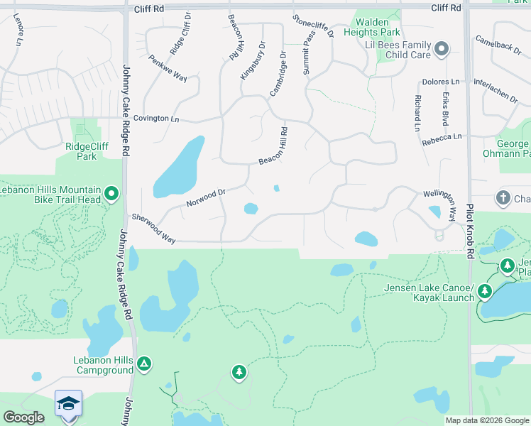map of restaurants, bars, coffee shops, grocery stores, and more near 1576 Sherwood Way in Eagan