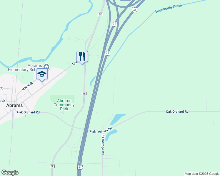 map of restaurants, bars, coffee shops, grocery stores, and more near 2995 Cedar Lane in Abrams