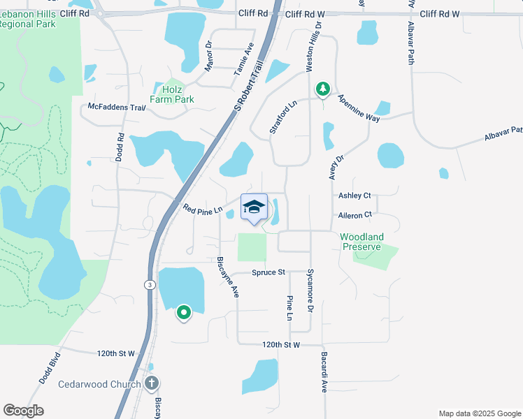map of restaurants, bars, coffee shops, grocery stores, and more near 530 Red Pine Lane in Eagan