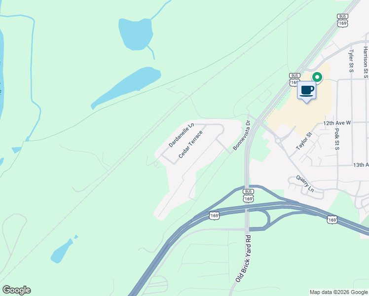 map of restaurants, bars, coffee shops, grocery stores, and more near 435 Cedar Terrace in Shakopee