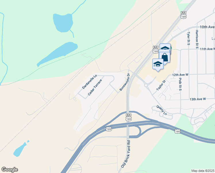 map of restaurants, bars, coffee shops, grocery stores, and more near 268 Bonnevista Terrace in Shakopee