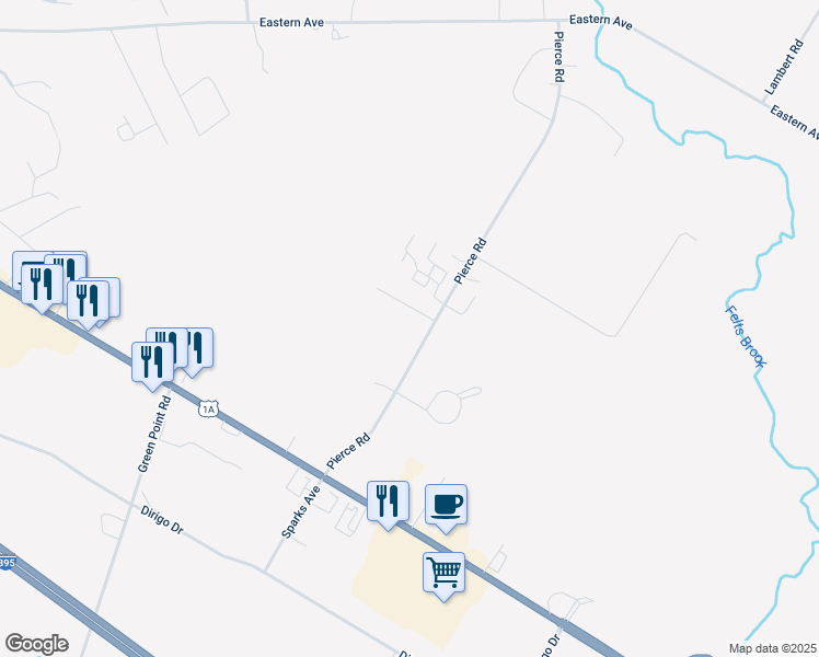 map of restaurants, bars, coffee shops, grocery stores, and more near 108 Hobbit Way in Brewer
