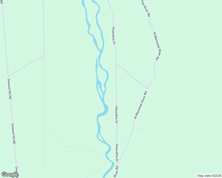 map of restaurants, bars, coffee shops, grocery stores, and more near Hiawatha Drive in Frederic