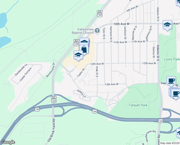 map of restaurants, bars, coffee shops, grocery stores, and more near 1219 Taylor Street South in Shakopee